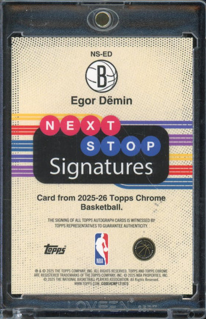 2025-26 Topps Chrome Egor Demin Next Stop Rookie Auto Purple /75