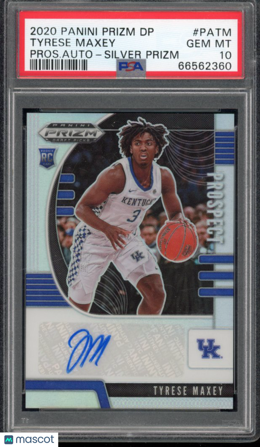2020-21 Prizm DP Tyrese Maxey Silver Auto PSA 10