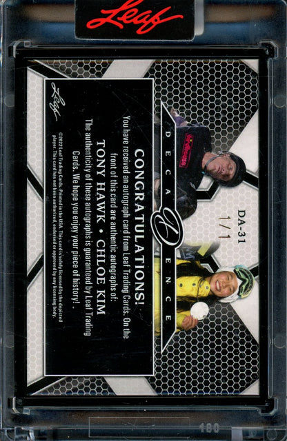 2022 Leaf Decadence Tony Hawk Chloe Kim Dual Auto 1/1