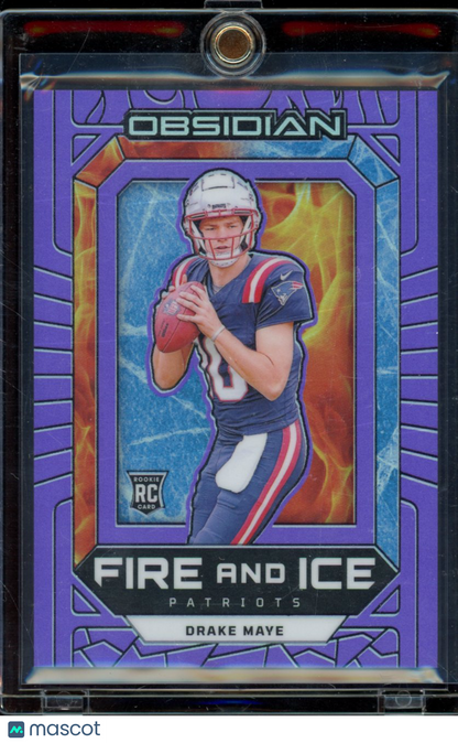 2024 Obsidian Drake Maye Fire And Ice Purple Rookie /50