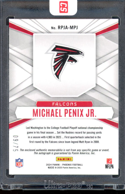 2024 Phoenix Michael Penix Jr Rookie Patch Auto /75