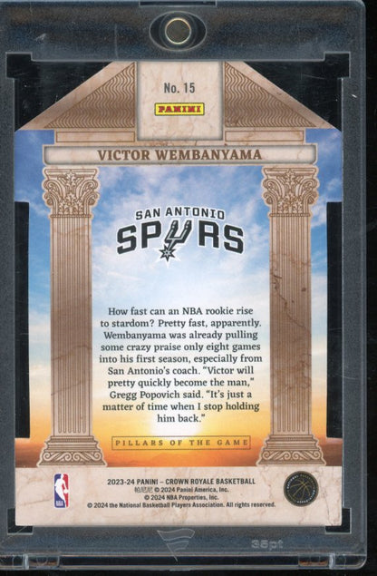 2023-24 Crown Royale Victor Wembanyama Pillars Of The Game Rookie /75