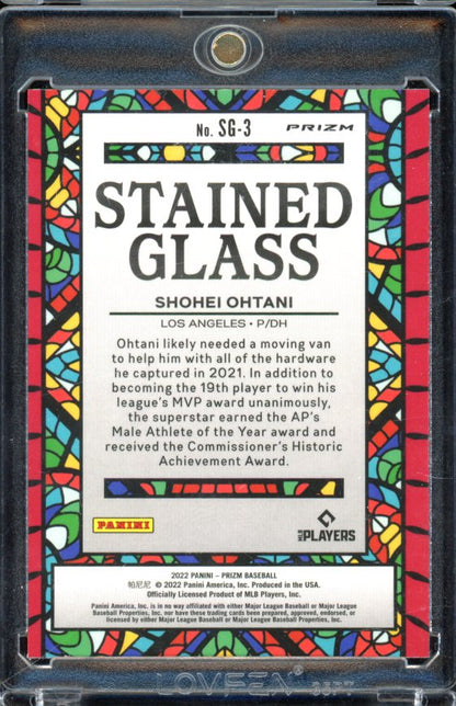 2022 Prizm Shohei Ohtani Stained Glass Red White & Blue SP