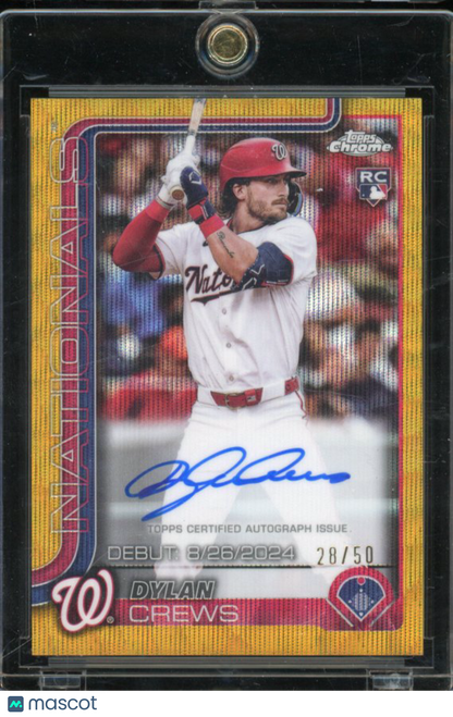 2025 Topps Chrome Dylan Crews Gold Wave Rookie Auto /50