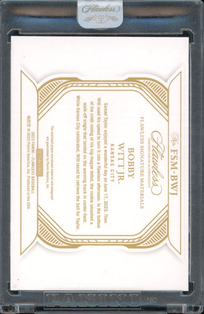 2023 Flawless Bobby Witt Jr Patch Auto Gold 10/10