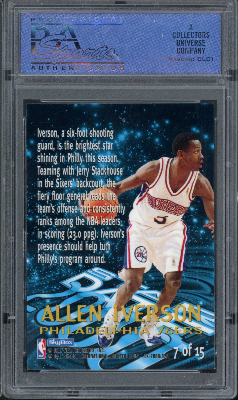 1996 E-X2000 Allen Iverson Stardate PSA 9 RC