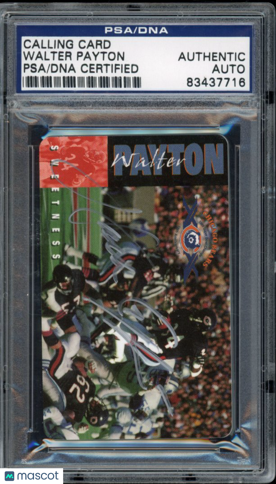 1995 Walter Payton Signed Calling Card Auto /2500 PSA/DNA Auth