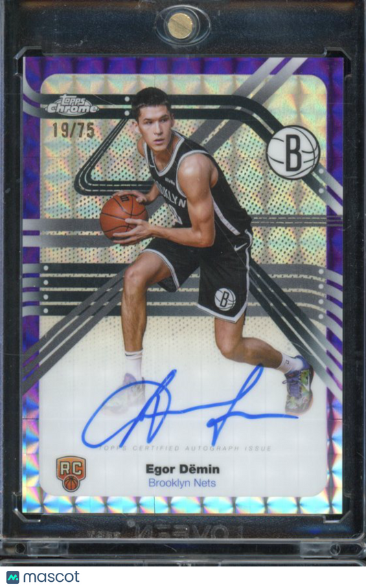 2025-26 Topps Chrome Egor Demin Next Stop Rookie Auto Purple /75