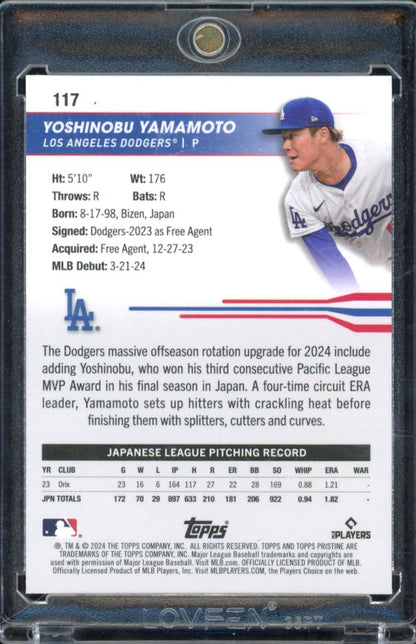 2024 Topps Pristine Yoshinobu Yamamoto Green Rookie /150