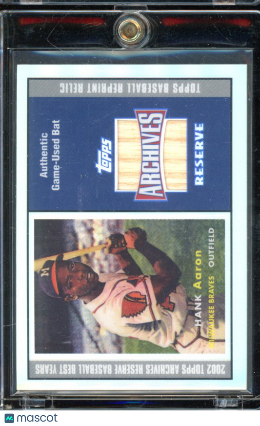 2002 Topps Archives Hank Aaron Reserve GU Bat