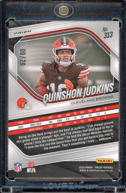 2025 Prizm Quinshon Judkins Red Choice Rookie /20