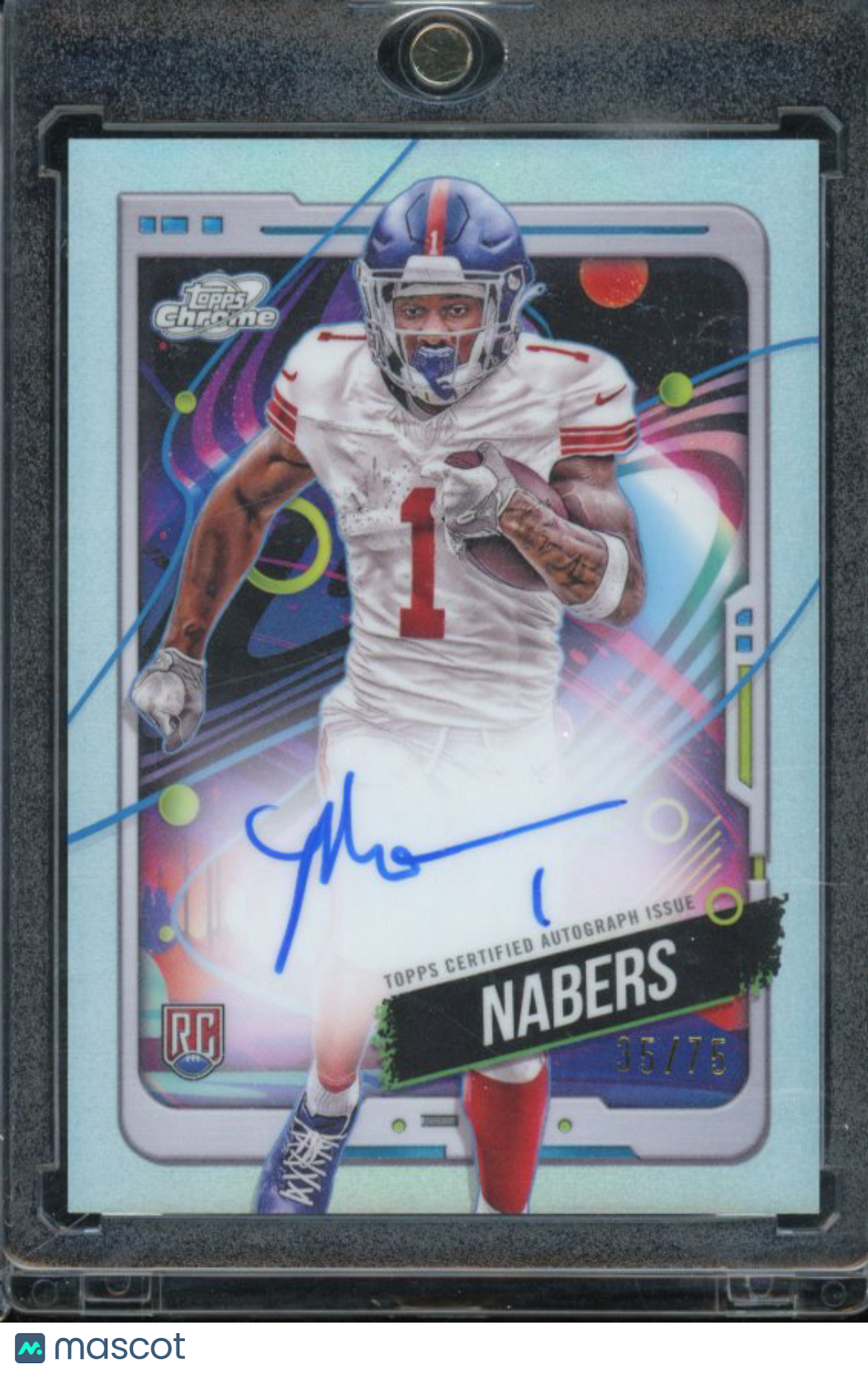 2024 Topps Chrome Cosmic Malik Nabers Refractor Rookie Auto