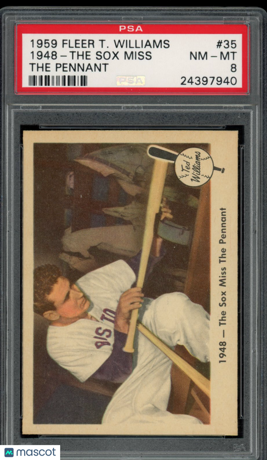 1959 Fleer Ted Williams The Pennant PSA 8