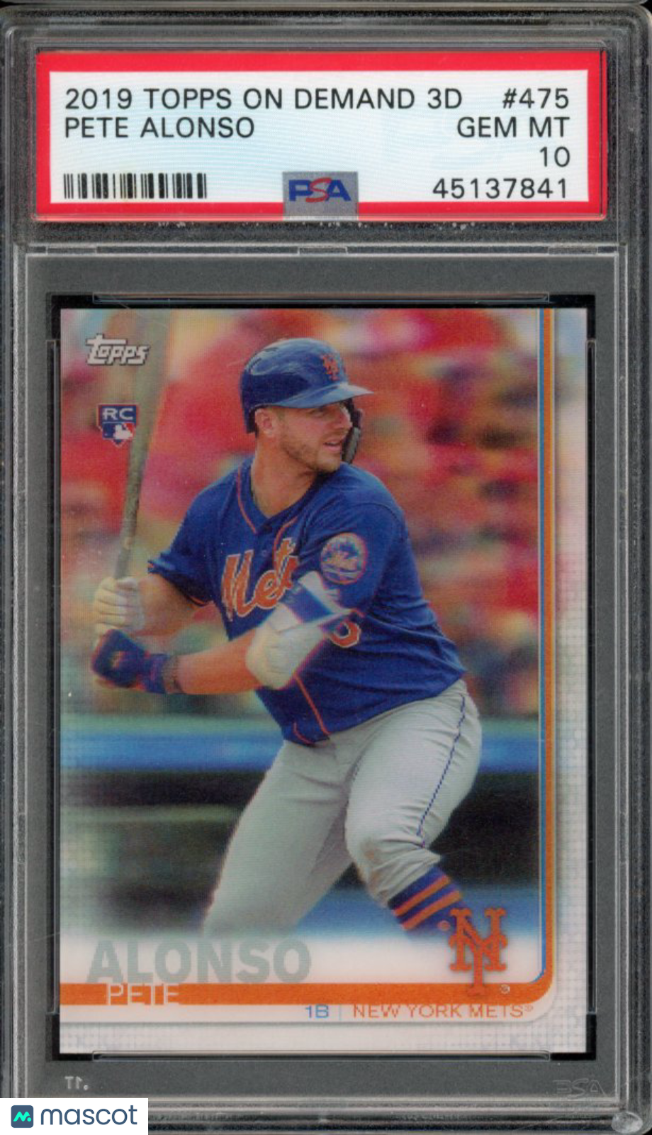 2019 Topps Pete Alonso 3D Rookie Demand PSA 10