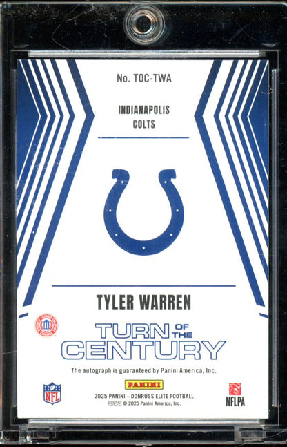 2025 Elite Tyler Warren Turn Of The Century Rookie Auto /499