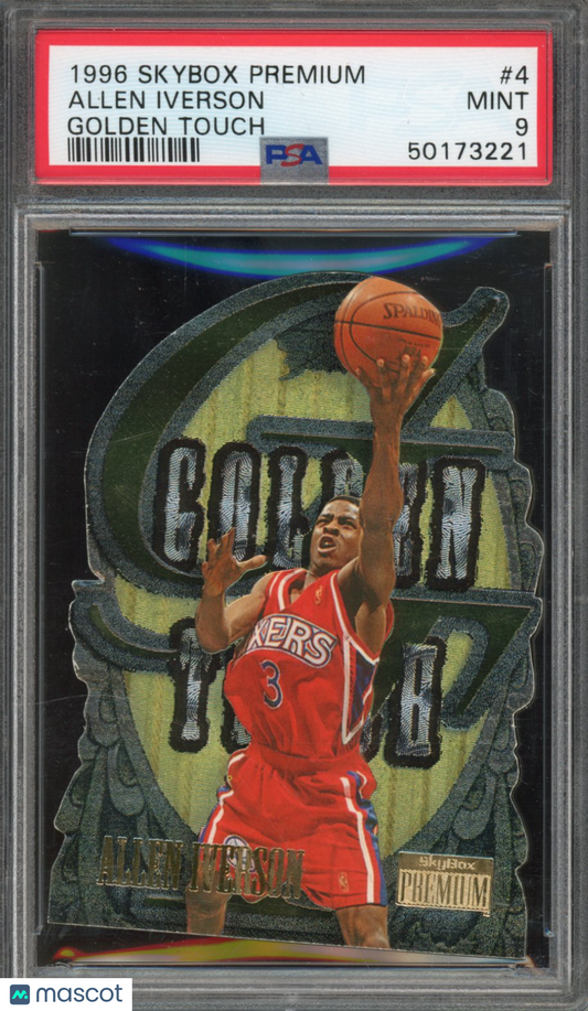 1996 Skybox Premium Allen Iverson Golden Touch Die-Cut PSA 9 RC