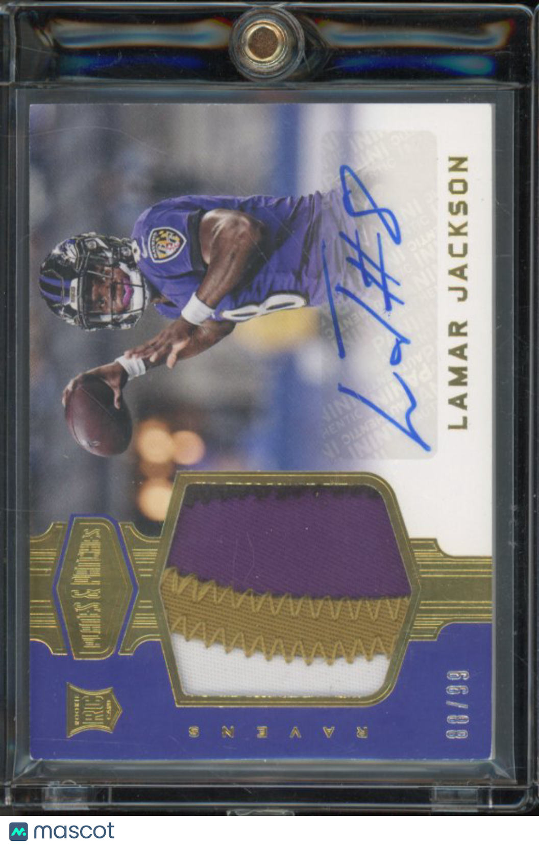 2018 Plates & Patches Lamar Jackson Rookie Patch Auto /99