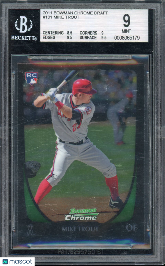 2011 Bowman Chrome Mike Trout Rookie BGS 9