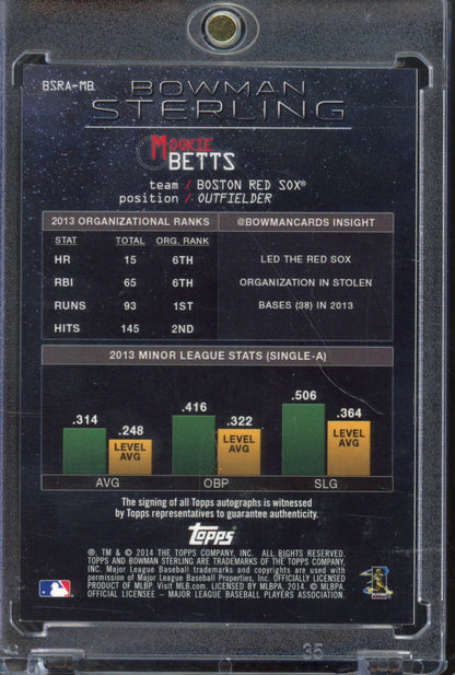 2014 Bowman Sterling Mookie Betts Auto RC RARE