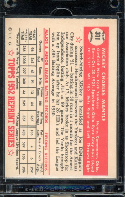 1983 Topps Mickey Mantle 1952 Reprint #311