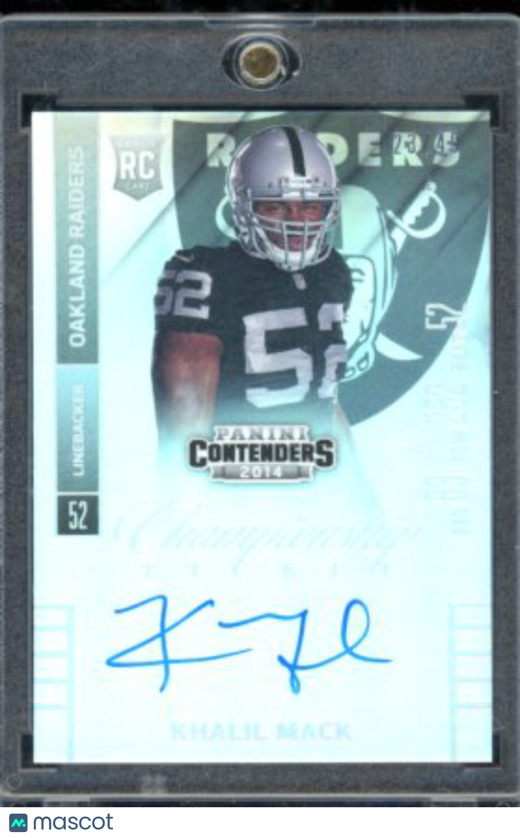 2014 Contenders Khalil Mack Rookie Auto Championship Ticket /49