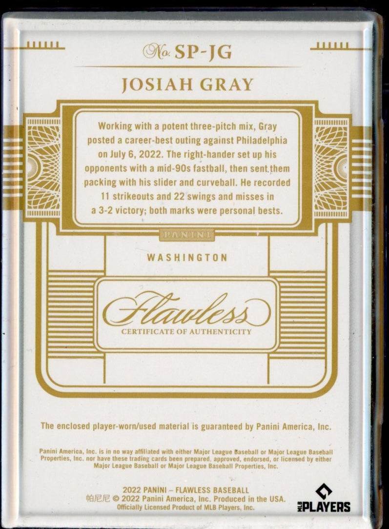 2022 Flawless Josiah Gray Spikes Relic /8