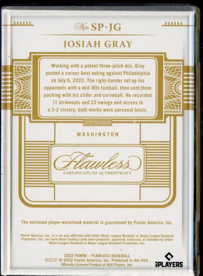 2022 Flawless Josiah Gray Spikes Relic /8