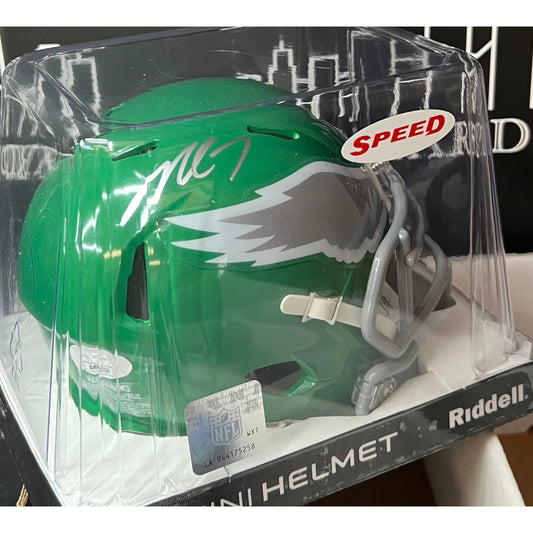 Michael Vick Autographed Kelly Green PHI Eagles Mini Helmet JSA COA