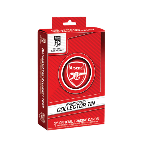 PRE ORDER 2026-27 Topps Soccer Arsenal FC Club Collector Tin