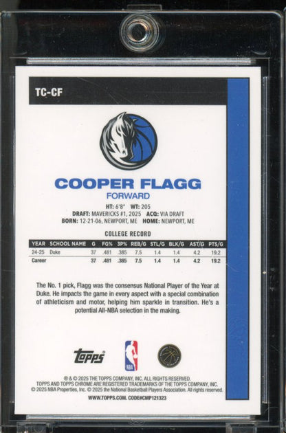 2025-26 Topps Chrome Cooper Flagg 45th Rookie