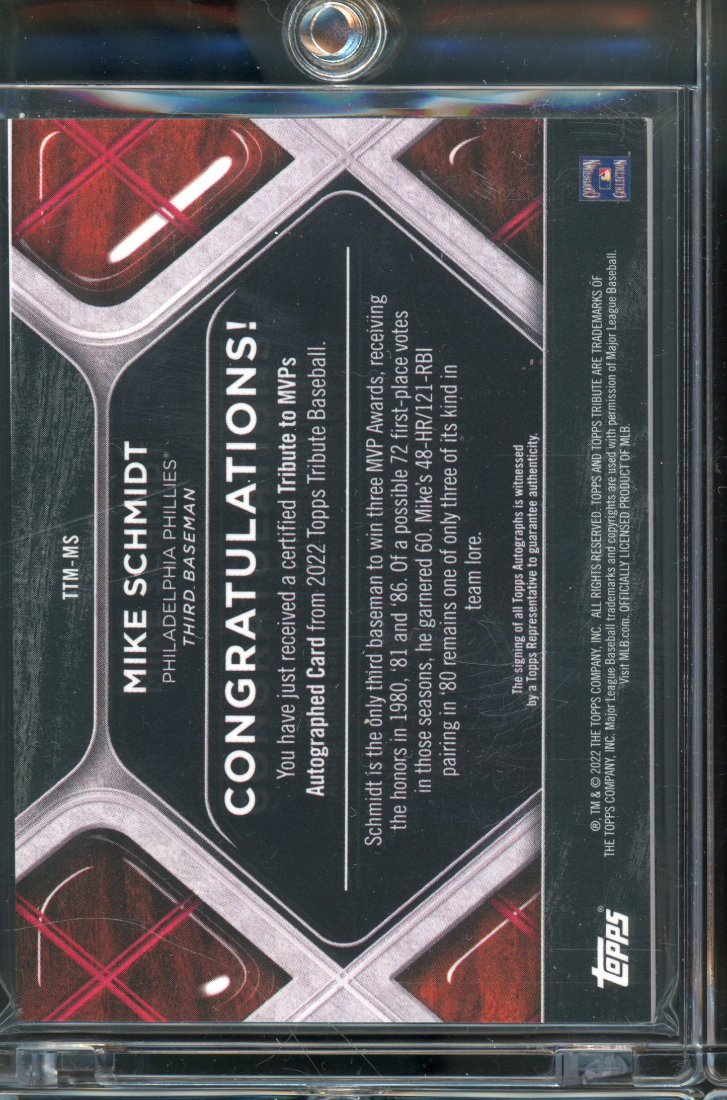 2022 Tribute Mike Schmidt Tribute to MVPs Auto /25