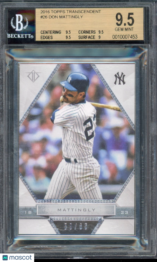 2016 Transcendent Don Mattingley /65 BGS 9.5