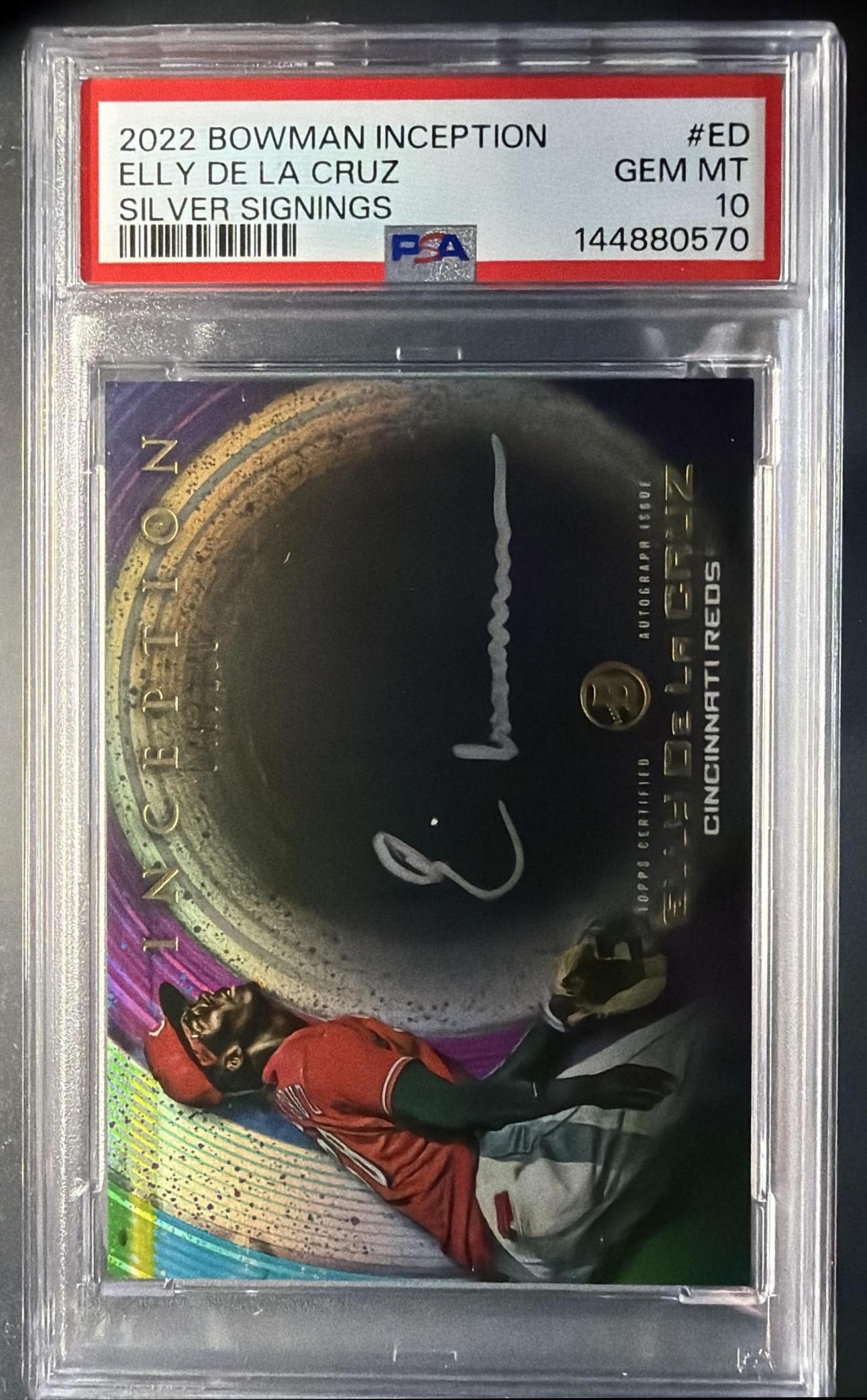 2022 Bowman Inception Elly De LA Cruz #ISS-ED Silver Signings Auto /100 PSA 10