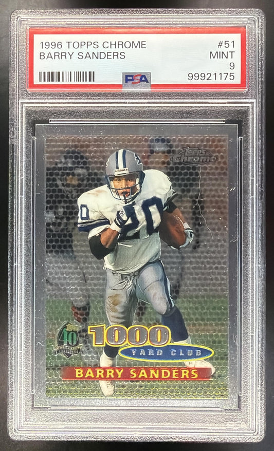 1996 Topps Chrome Barry Sanders #51 PSA 9
