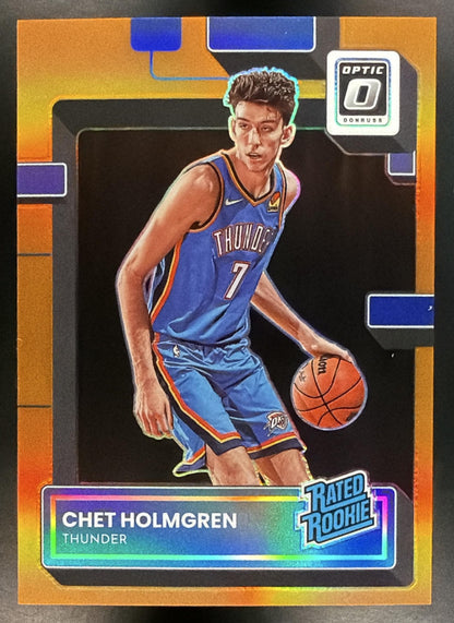 2022-23 Panini Donruss Optic Chet Holmgren #208 Rated Rookie Orange 100/199 RC