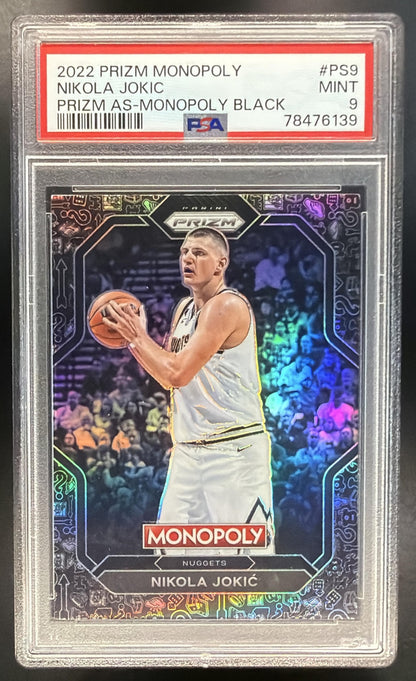 2022 Panini Prizm Monopoly Nikola Jokic #PS9 All Stars Black Classic Icons PSA 9