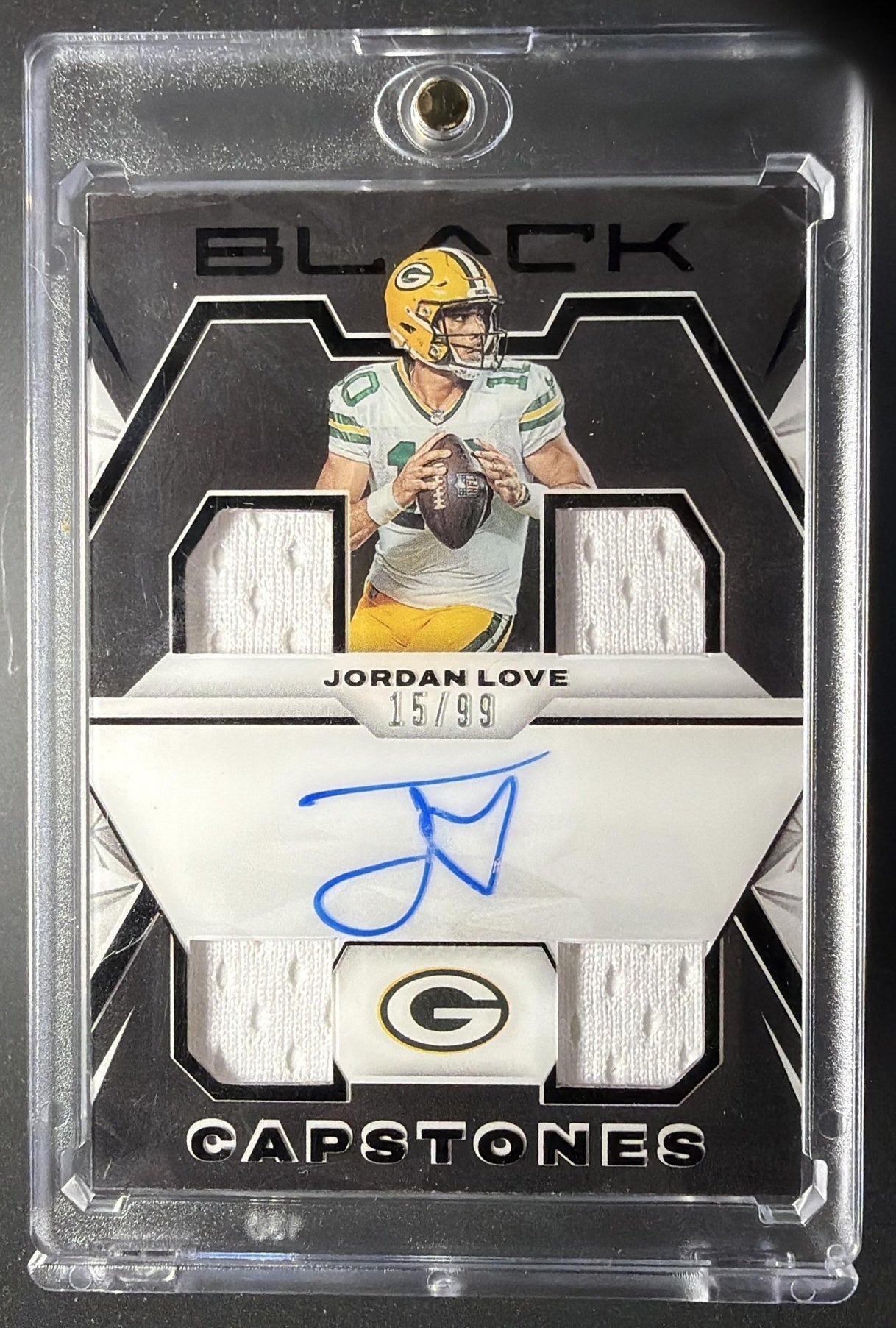 2023 Panini Black Jordan Love Capstones Patch Auto /99