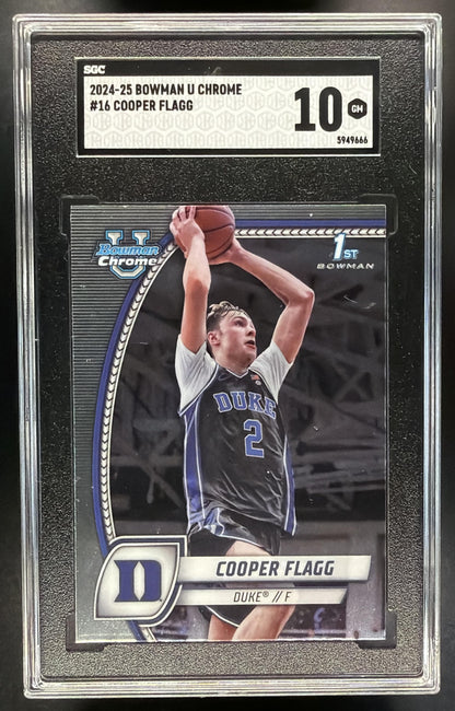 2024-25 Bowman Chrome University Cooper Flagg #16 SGC 10