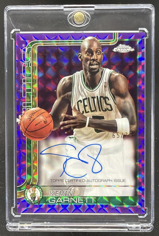 2025-26 Topps Chrome Kevin Garnett #TCA-KG Auto Geometric Purple Refractor 65/75