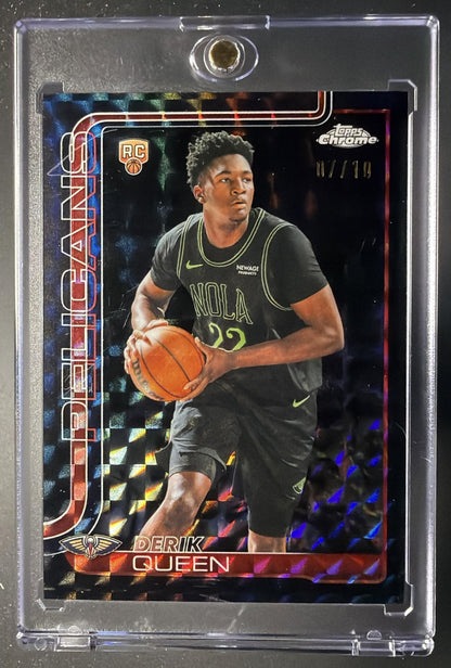 2025-26 Topps Chrome Update Derik Queen #163 Black Geometric Refractor 7/10 RC