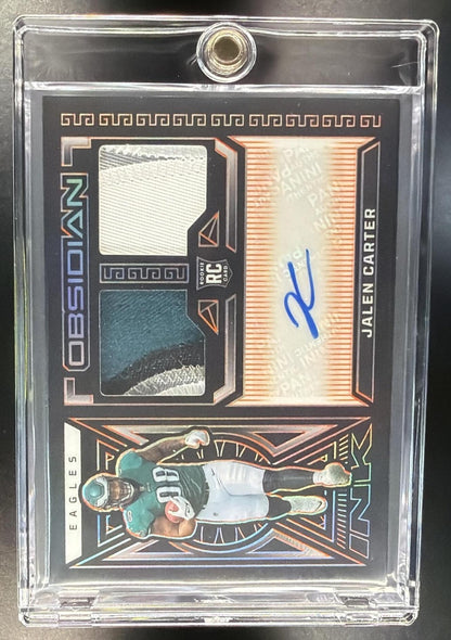 2023 Panini Obsidian Jalen Carter #RJI-JCA Rookie Jersey Ink Electric Etch Orange /49 MEM Auto RC
