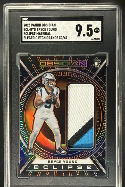 2023 Panini Obsidian Bryce Young #ECL-BYO Eclipse Materials /199 MEM RC SGC 9.5
