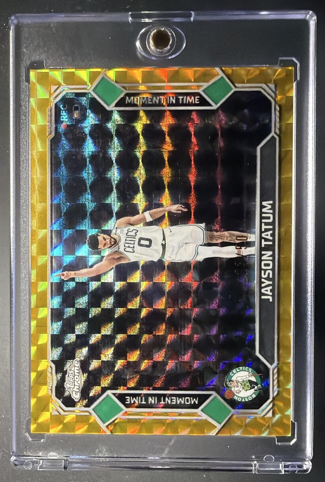 2025 Topps Chrome Update Jayson Tatum #MT-6 Moment In Time Gold Geometric Refractor /50
