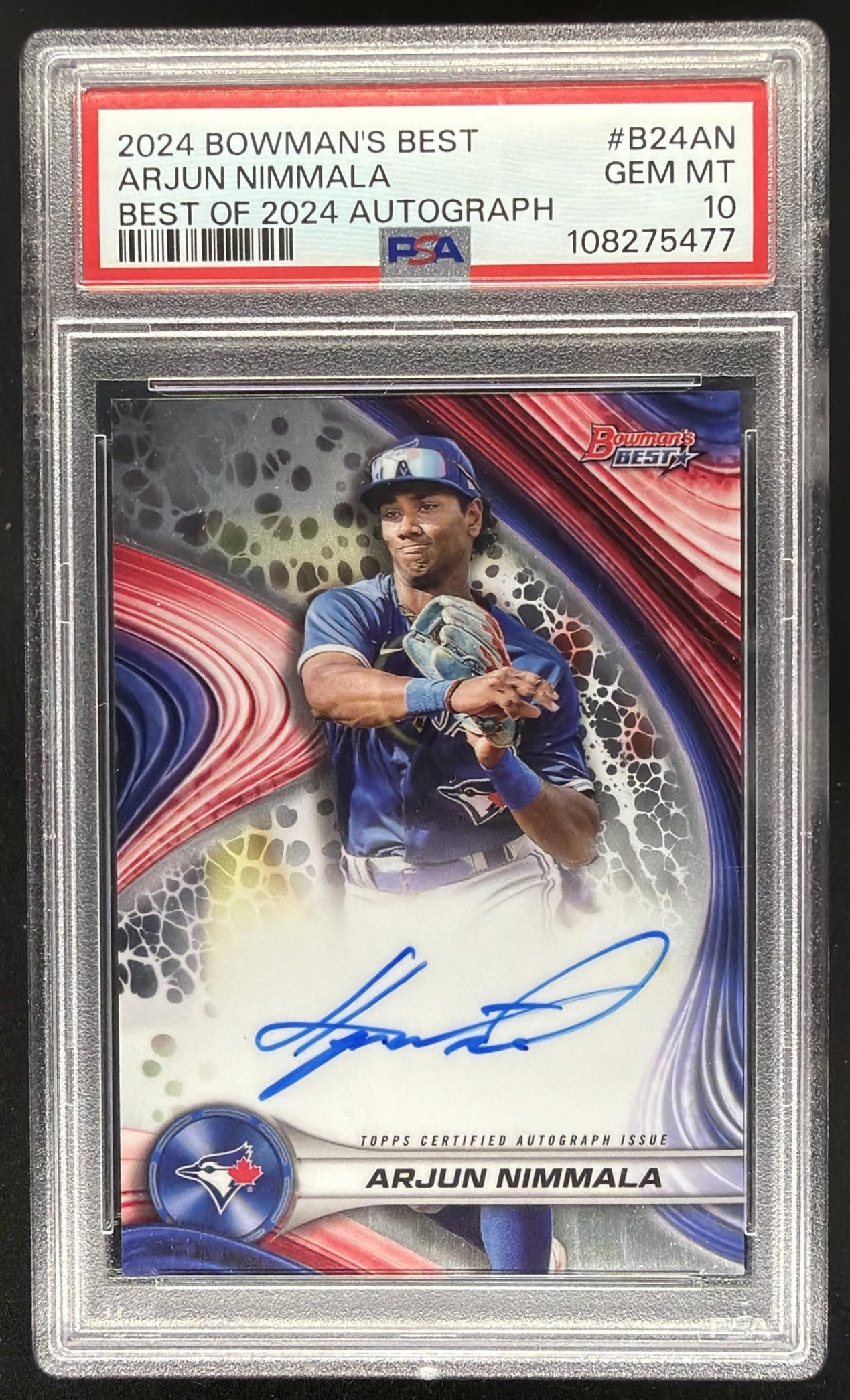 2024 Bowman's Best Arjun Nimmala #B24-AN Best of Auto Refractor PSA 10