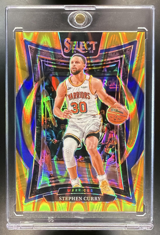 2024-25 Panini Select Stephen Curry #7 Concourse Gold Wave Prizm 10/10
