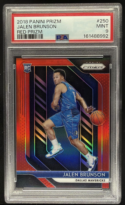 2018-19 Panini Prizm Jalen Brunson #250 Prizms Red 12/299 RC PSA 9