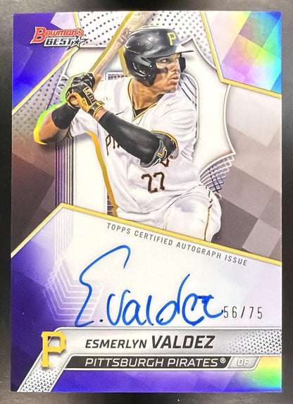 2025 Bowman's Best Esmerlyn Valdez #B25-EV Best of Auto Purple Refractor 56/75