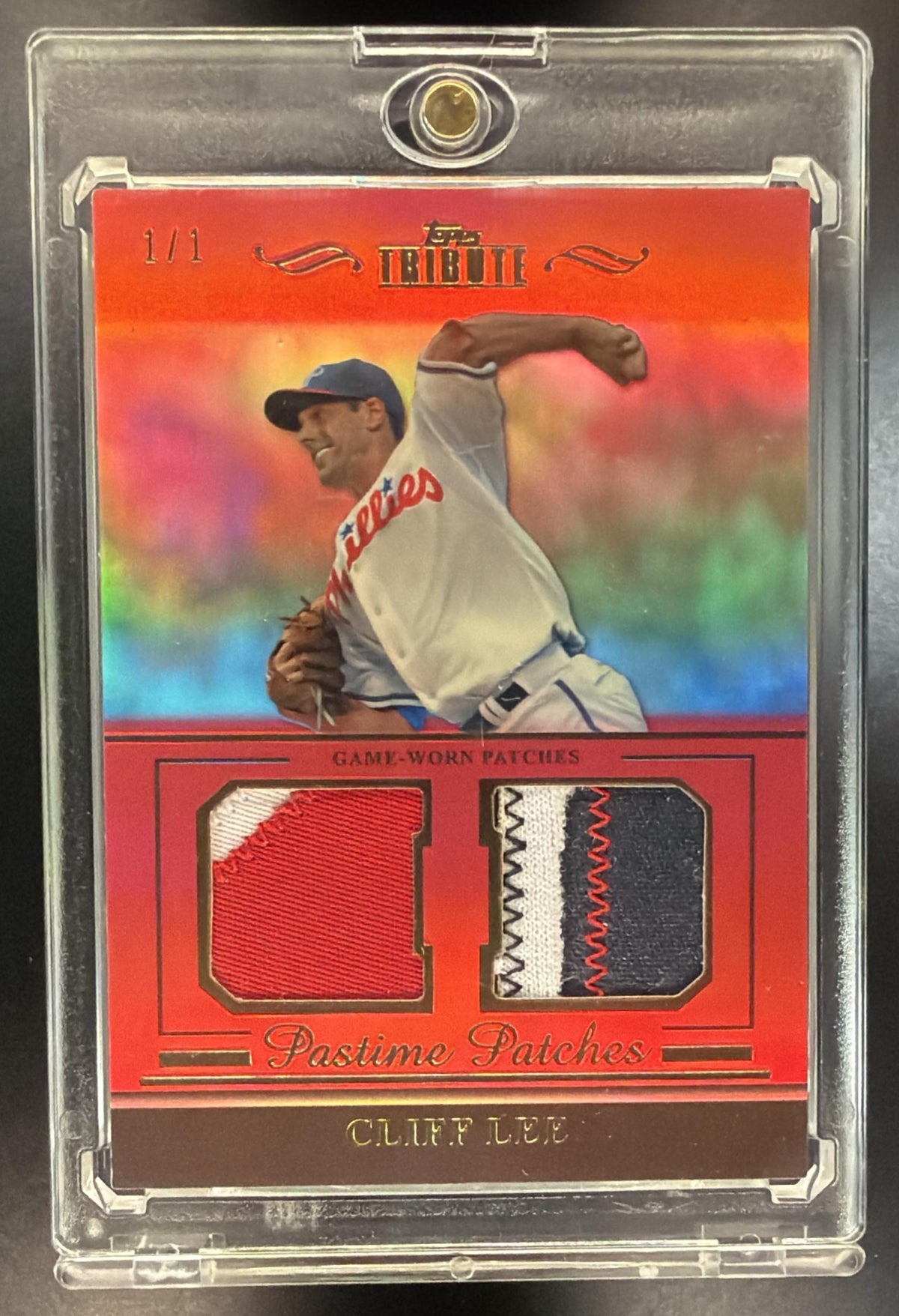 2011 Topps Tribute Cliff Lee #PP-CL Pastime Patches Dual Red 1/1