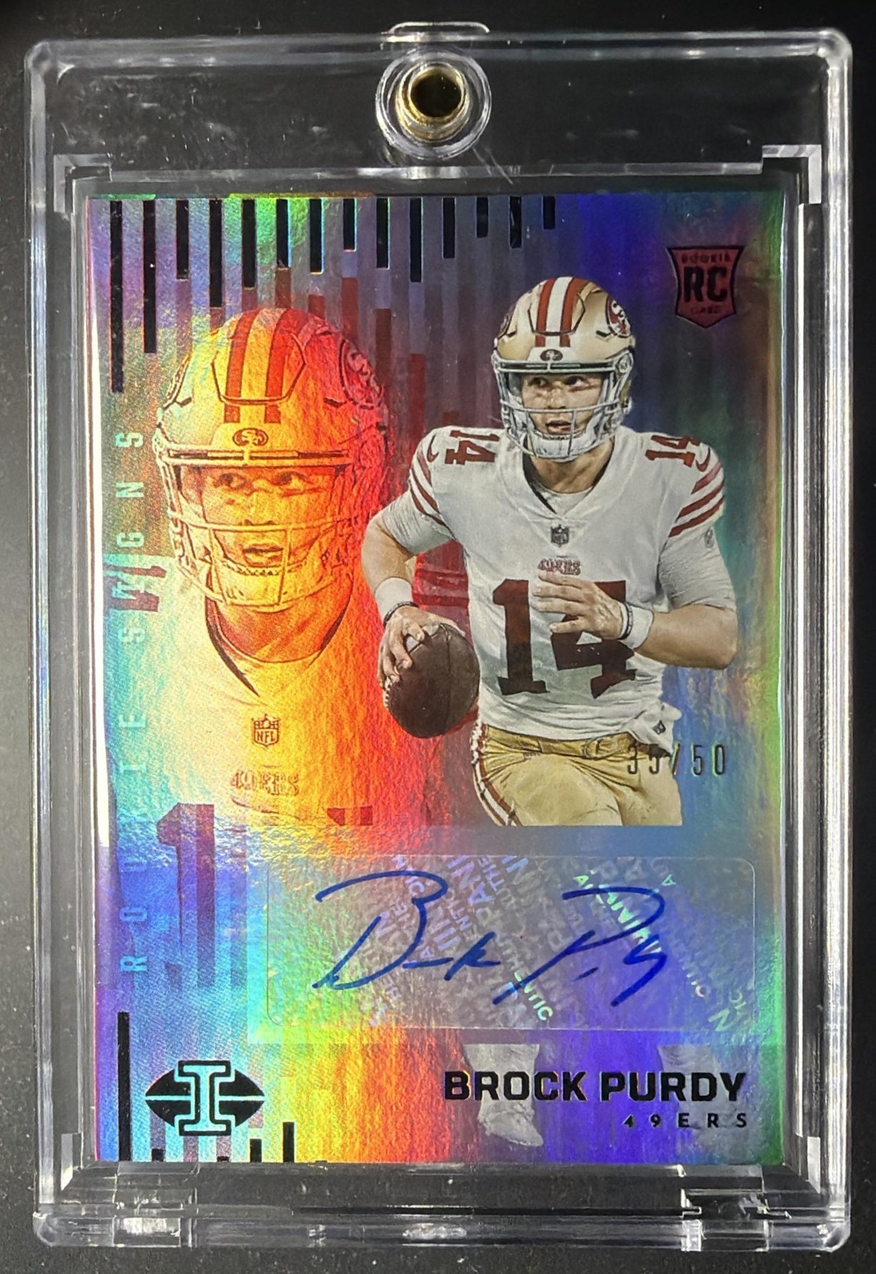 2022 Panini Illusions Brock Purdy #RS-BP Rookie Black 35/50 RC Auto
