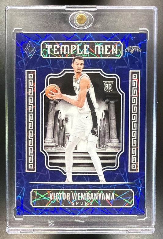 2023-24 Panini Phoenix Victor Wembanyama #7 Temple Men Blue Lazer 22/275 RC